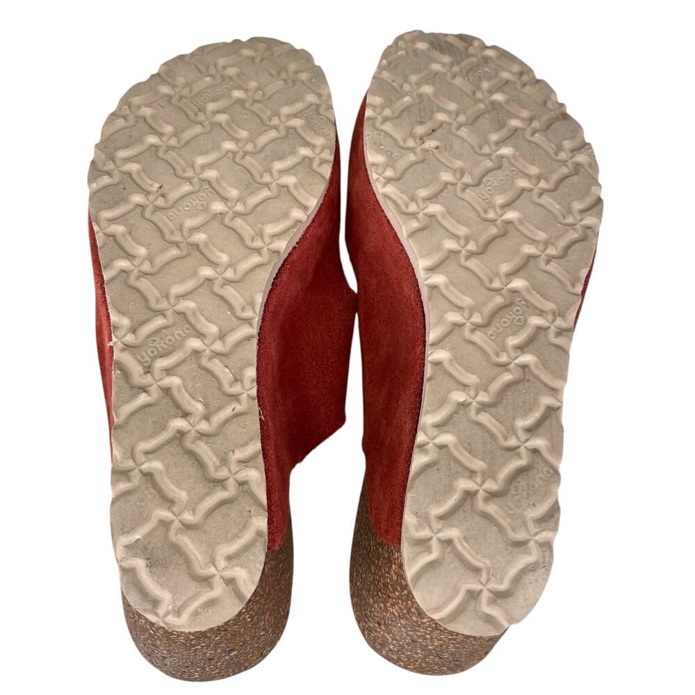 Yokono Double Band Wedge Cork Sandals Rust 6.5 - Picture 7 of 12